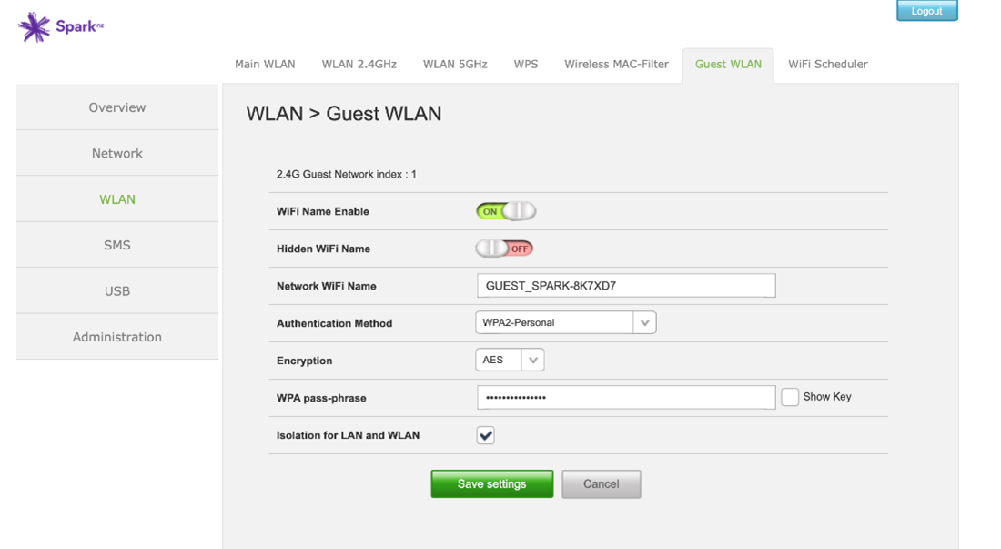 Guest WiFi network setup image