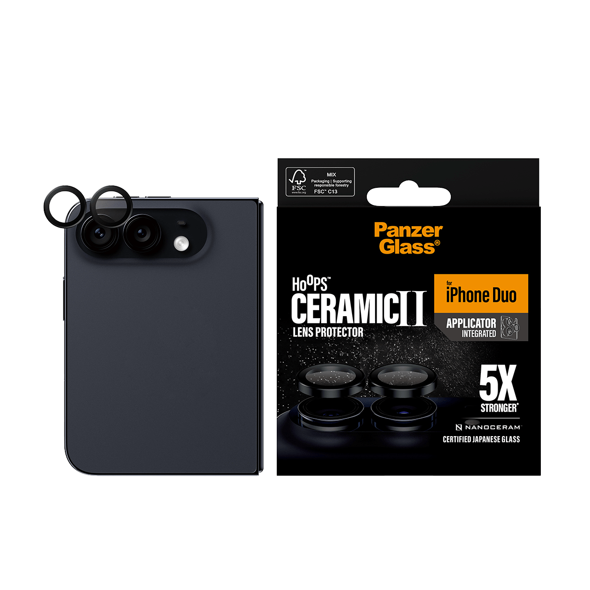 Panzer Hoops Ceramic Lens Protector - iPhone Duo - Clear