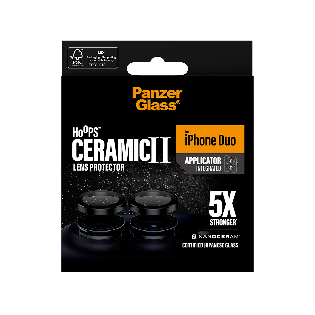 Panzer Hoops Ceramic Lens Protector - iPhone Duo - Clear