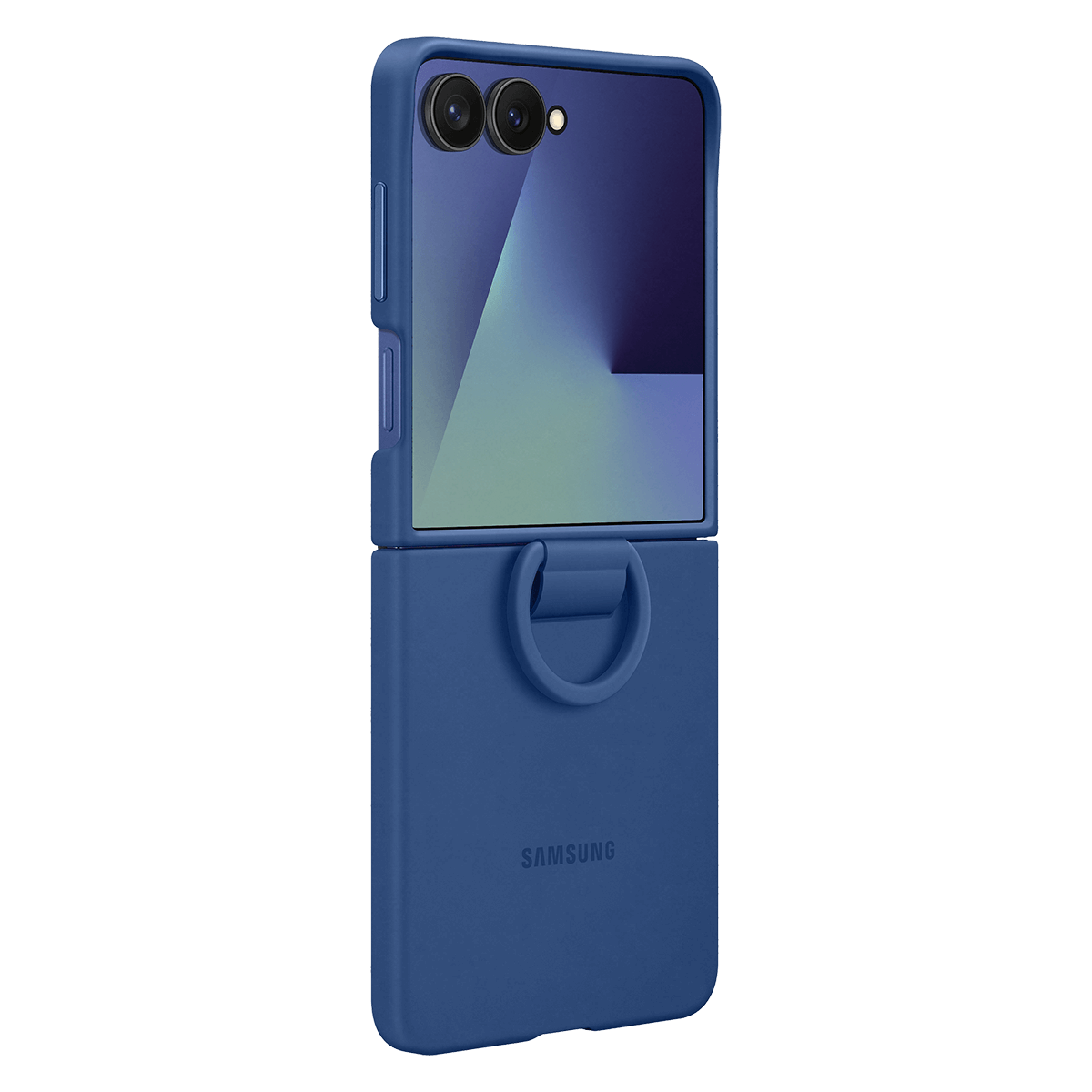 Samsung Z Flip7 Silicone Case With Ring - Navy