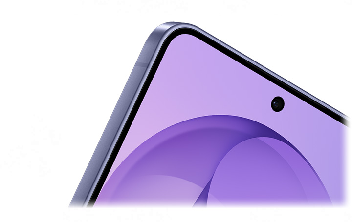 Close up of corner of Galaxy S26 is seen. A sheet of glass hovers in front of the main screen.