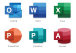Outlook, Word, Excel, Powerpoint, Publisher and Access icons