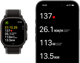 Live Workout metrics on Apple Watch Ultra 3 and iPhone