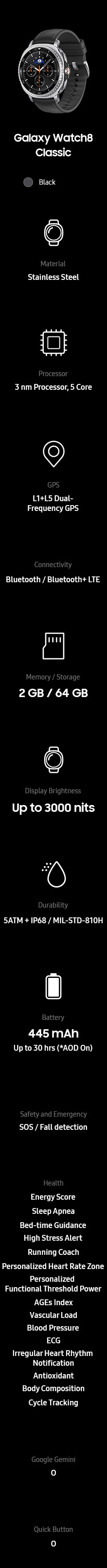 watch8 classic specifications
