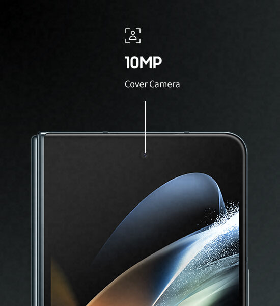 Close up view of the 10MP front Cover camera on the Z Fold4.