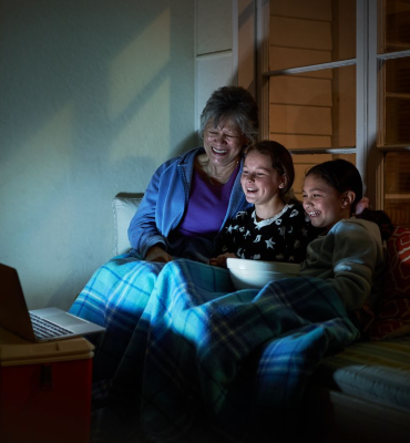 Family watching their favourite shows on demand.
